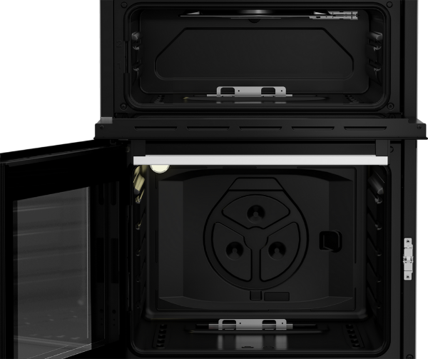 Beko EDG6231W 60cm Twin Cavity Gas Cooker with Enamel Hob - White_interior empty