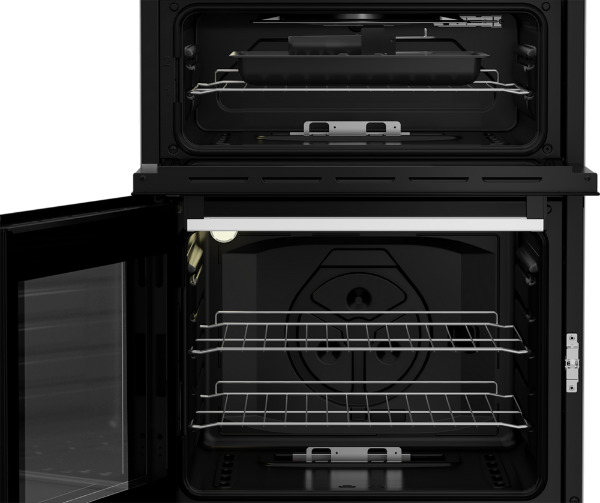 Beko EDG6231W 60cm Twin Cavity Gas Cooker with Enamel Hob - White_interior shelves