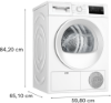 Bosch WTH85225GB 8kg Heat Pump Tumble Dryer - White_dimensions