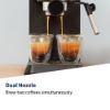 Beko CEP5302B CaffeExperto Manual Espresso with Steam Wand - Black_dual nozzle