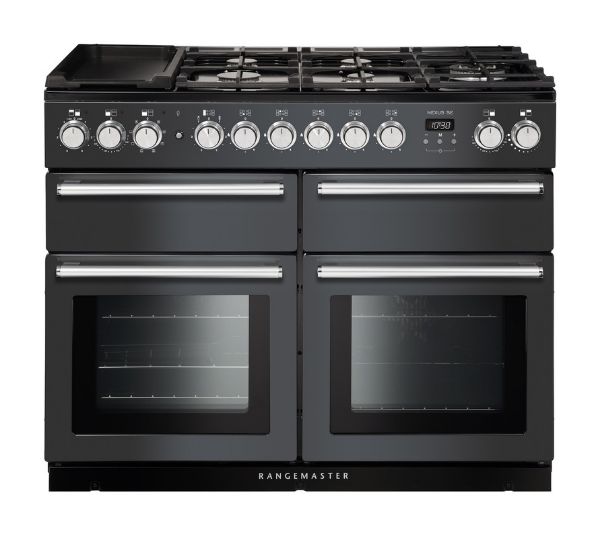 Rangemaster 118210 Nexus SE 110 Dual Fuel Range Cooker in Slate with Chrome Trim - NEXSE110DFFSL/C