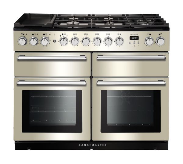 Rangemaster 118220 Nexus SE 110 Dual Fuel Range Cooker in Ivory with Chrome Trim - NEXSE110DFFIV/C