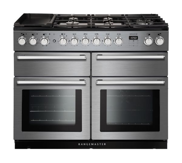 Rangemaster 118230 Nexus SE 110 Dual Fuel Range Cooker in Stainless Steel with Chrome Trim - NEXSE110DFFSS/C