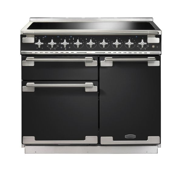 Rangemaster 127030 Elise 100 Induction Range Cooker in Charcoal Black with Brushed Nickel Trim - ELS100EICB/