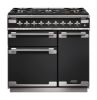 Rangemaster 127090 Elise 90 Dual Fuel Range Cooker in Charcoal Black with Brushed Nickel Trim - ELS90DFFCB/