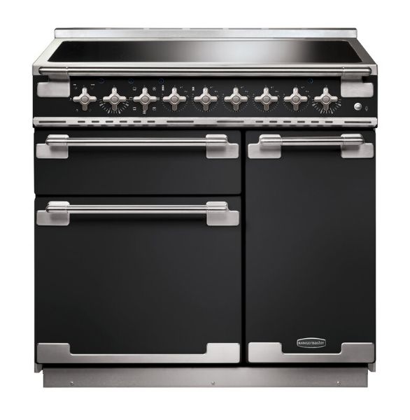 Rangemaster 127180 Elise 90 Induction Range Cooker in Charcoal Black with Brushed Nickel Trim - ELS90EICB/