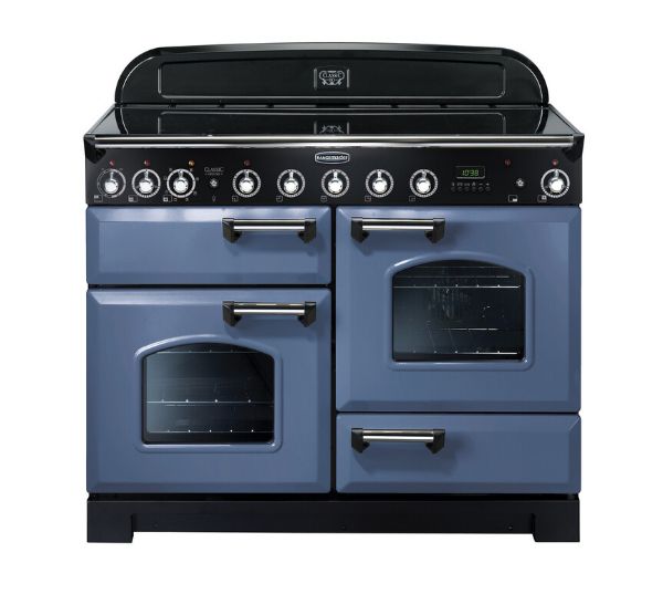 Rangemaster 127320 Classic Deluxe 110 Induction Range Cooker in Stone Blue with Chrome Trim - CDL110EISB/C