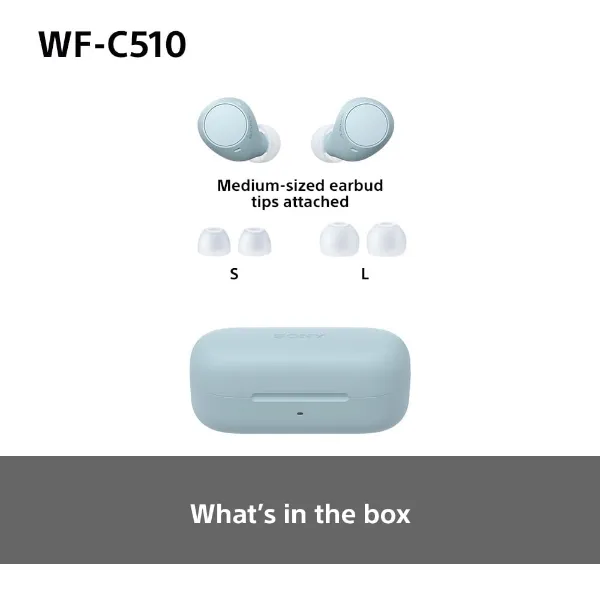 Sony WFC510L.CE7 Wireless In Ear Headphones - Blue_box contents