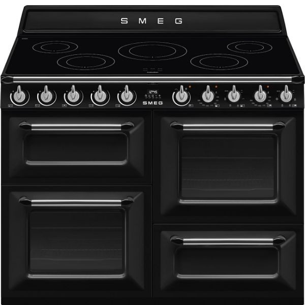 Smeg TR4110IBL2 110cm Victoria Electric Induction Range Cooker in Black 