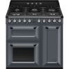 Smeg TR93GR 90cm Victoria Dual Fuel Range Cooker in Slate Grey _main