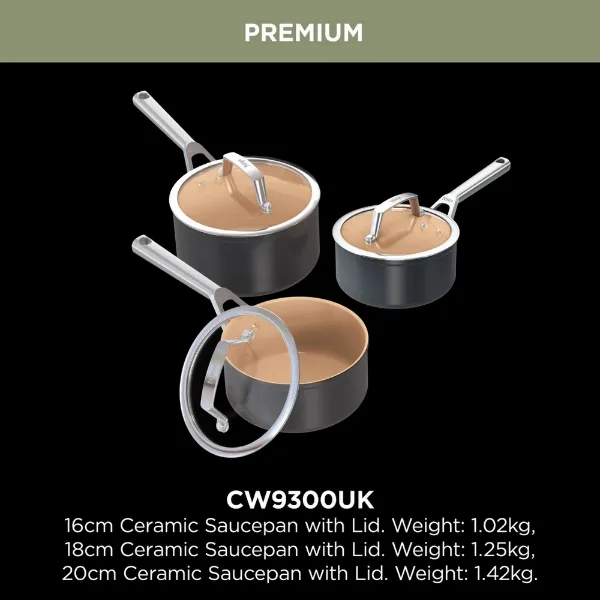 Ninja CW93000UK Cookware 3-Piece Set - Apricot & Grey