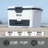 Ninja FB151UKWH FrostVault 50QT/47L Hard Cooler with Dry Zone - Cloud White_dimensions