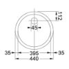 Franke RBX604 Rotondo Round Stainless Steel Drainer_dimensions