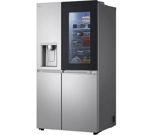 LG GSXE91BSAD Side By Side 91.3cm Non Plumbed - Fridge Freezer - Brushed Steel_angled