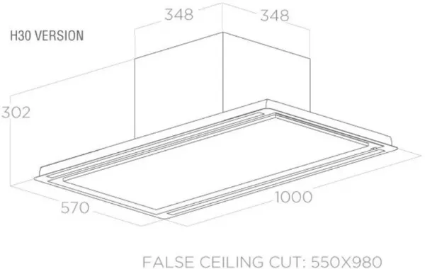 Elica HILIGHT-X-30-SS HiLight 30cm High Cooker Hood in Stainless Steel_dimensions