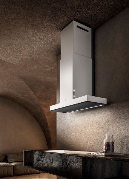 Elica HAIKU-120-WH Haiku 120cm Wide Chimney Cooker Hood in White_kitchen view