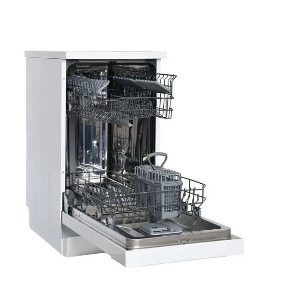 Sensis DWF0110SLEW Slimline Dishwasher - White - 10 Place Settings_angled empty