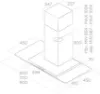 Elica TRIBE-A-90 Tribe A 90cm Flat Cooker Hood in Glass/Stainless Steel_dimensions