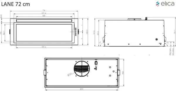 Elica LANE-80-WH 80cm Chimney Cooker Hood in White_dimensions
