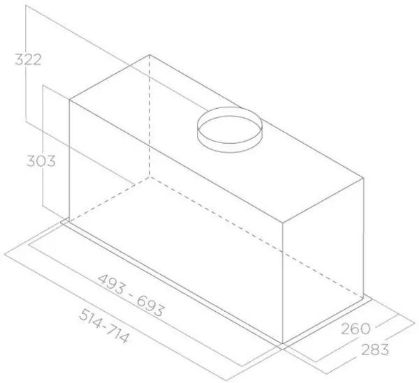 Elica LANE-80-WH 80cm Chimney Cooker Hood in White_dimensions