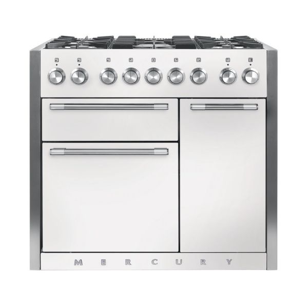 Mercury MCY1000DFSD 93170 1000 Dual Fuel Range Cooker in Snowdrop with Chrome Trim_main