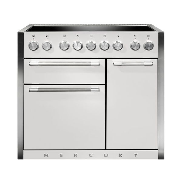 Mercury MCY1000EISD 97290 1000 Induction Range Cooker in  Snowdrop with Chrome Trim_main