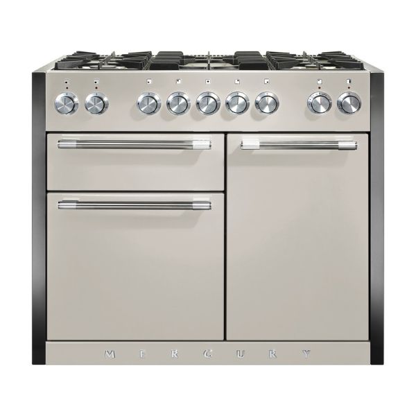 Mercury MCY1082DFOY 93270 1082 Dual Fuel Range Cooker in Oyster with Chrome Trim