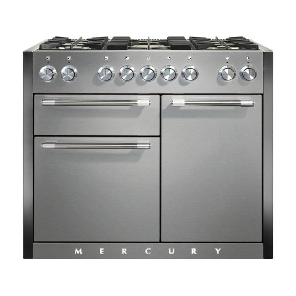 Mercury MCY1082DFSS 93200 1082 Dual Fuel Range Cooker in Stainless Steel with Chrome Trim