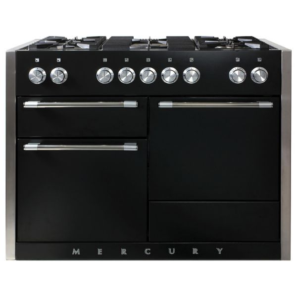 Mercury MCY1200DFAB 92950 1200 Dual Fuel Range Cooker in Ash Black (Satin) with Chrome Trim_main