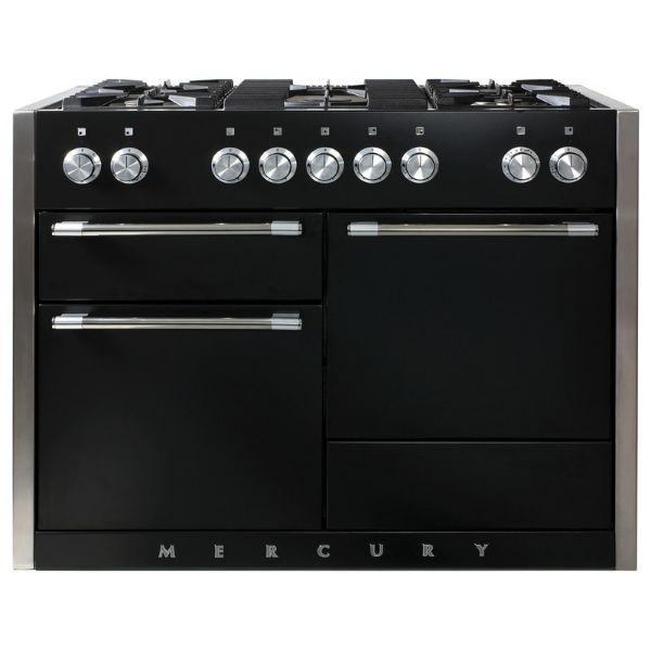 Mercury MCY1200DFLQ 92940 1200 Dual Fuel Range Cooker in Liquorice (Gloss) with Chrome Trim_main