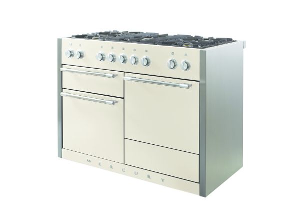 Mercury MCY1200DFOY 93000 1200 Dual Fuel Range Cooker in Oyster with Chrome Trim_side