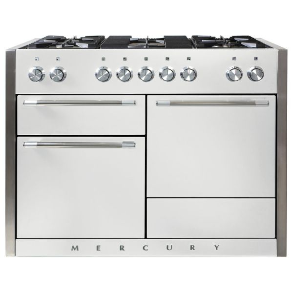 Mercury MCY1200DFSD 92990 1200 Dual Fuel Range Cooker in Snowdrop with Chrome Trim_main