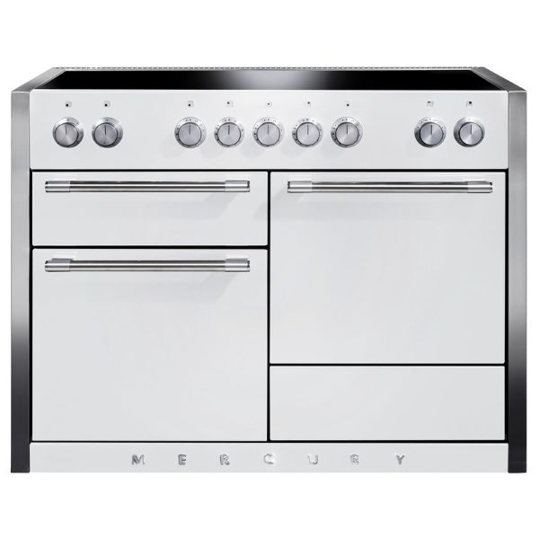 Mercury MCY1200EISD 96700 1200 Induction Range Cooker in  Snowdrop with Chrome Trim_main