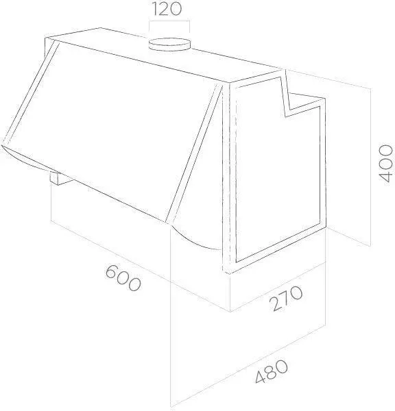 Elica INT-LED-SP Integrata 60cm Wide Integrated Hood in Grey_dimensions