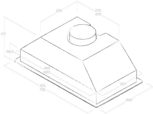 Elica ERA-STD-80 ERA 80cm Standard Built-in Integrated Cooker Hood in Grey_dimensions