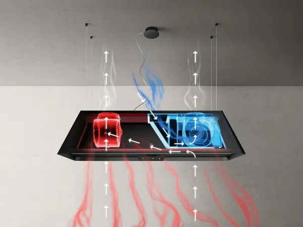 Elica IKONA-MAXXI-BLK Ikona Maxxi Pure 120cm Ceiling Hood and Air Purifier in Black_filters