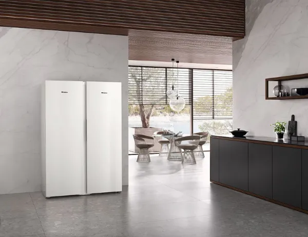 Miele FNS 4382 D Freestanding Freezer with NoFrost and SideOpen_room view with both appliances