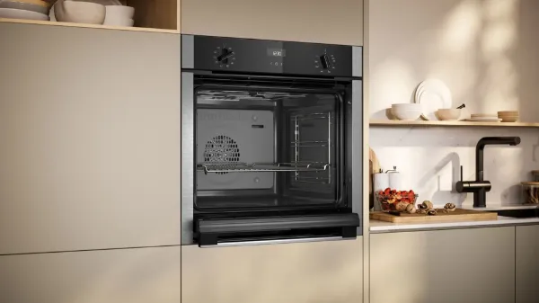 Neff B3ACE4AN3B 59.4cm Built In Electric Single Oven - Stainless Steel_open door