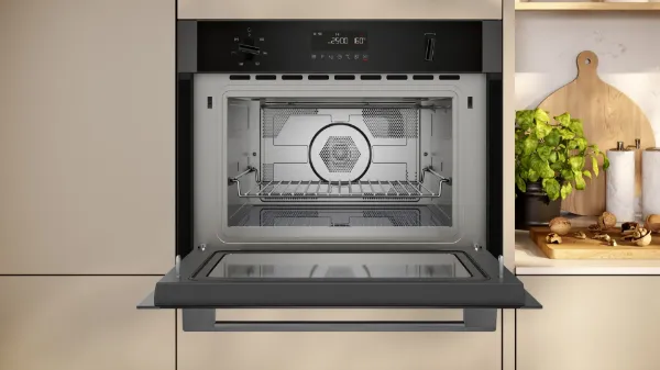 Neff C1AMG84G1B 44 Litres Built In Microwave Oven - Graphite Grey_door open