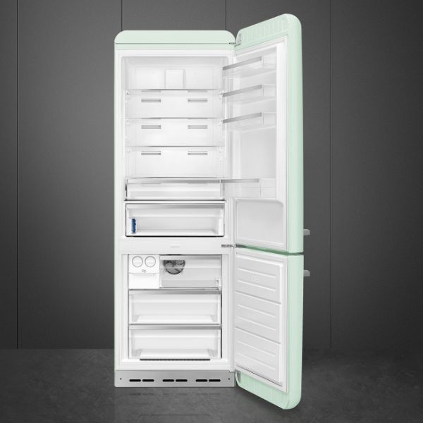 Smeg FAB38RPG6 70cm 50s Style Fridge Freezer Right Hand Hinge In Pastel Green_inside