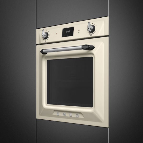 Smeg SOP6900TP 60cm Victoria Pyrolytic Single Oven Cream main 2