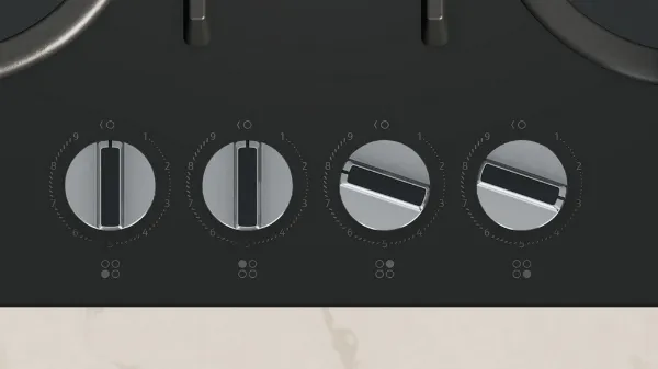 Neff T26PIP4S0 59cm Gas Hob - Black_controls