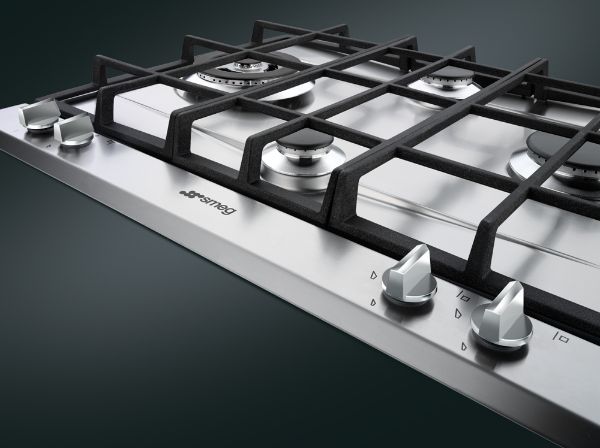 Smeg P261XGH 60cm Cucina Gas Hob Stainless Steel knobs