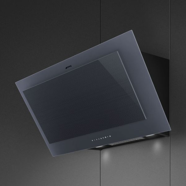 Smeg KV194G 90cm Linea Angled Chimney Auto-Vent 2.0 Hood Neptune Grey main 2