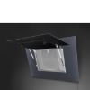 Smeg KV194G 90cm Linea Angled Chimney Auto-Vent 2.0 Hood Neptune Grey open