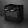 Smeg CX91IMBL 90cm Concert Induction Range Cooker in Black_ side view