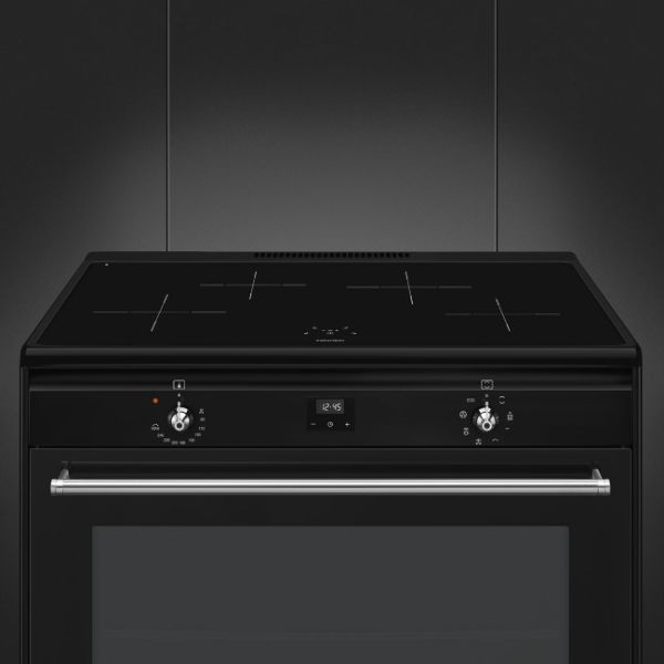 Smeg CX91IMBL 90cm Concert Induction Range Cooker in Black _ hobs