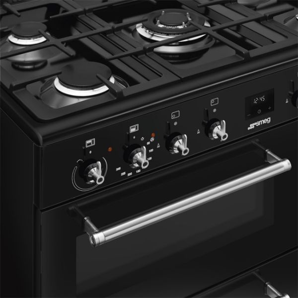 Smeg CX93GMBL 90cm Concert Dual Fuel Range Cooker in Black_controls