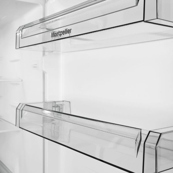 Montpellier MNF167ES 55cm No Frost  Fridge Freezer in Silver_shelves