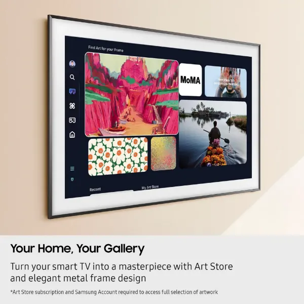 Samsung QE85LS03FWUXXU 85" Neo QLED The Frame Pro TV_side